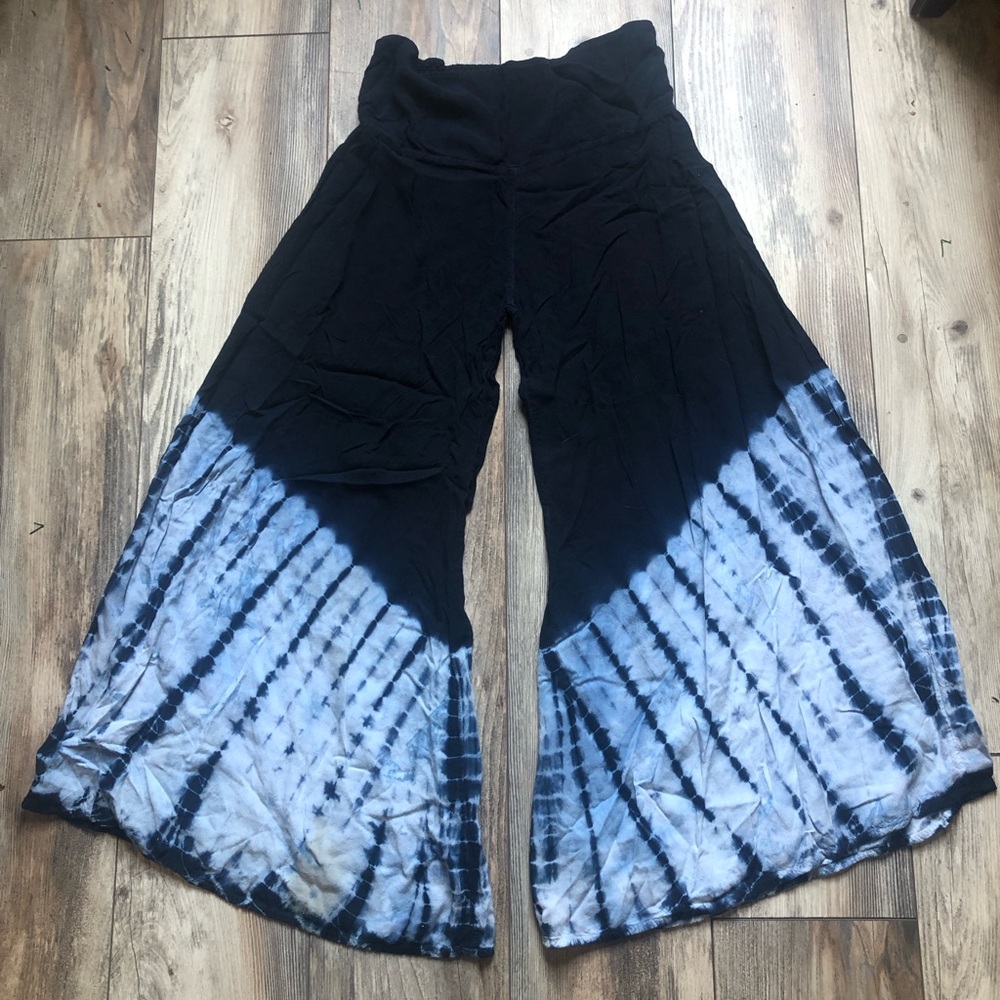 EARTHBOUND🪬Ombré bohemian Gypsy style wide leg tie dye Coastal Beach pants